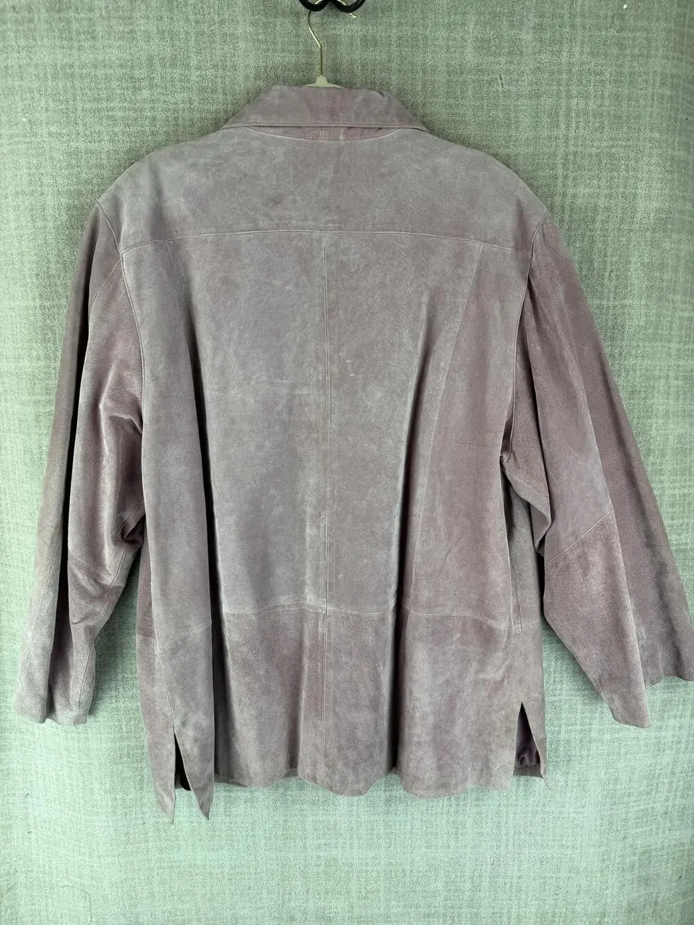Terry Lewis Jacket Womens 2X Purple Collared Lined Pockets Button Suede